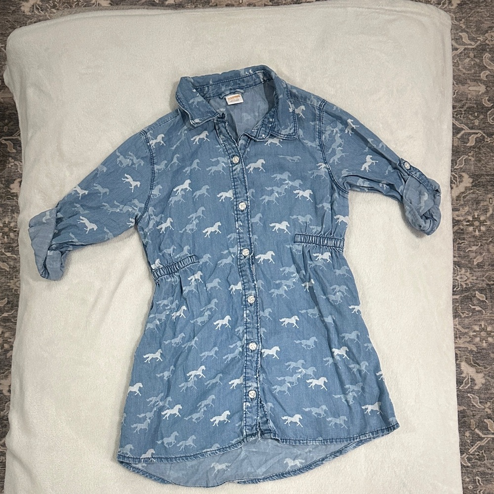 Gymboree Blue Denim Shirt with Horse Pattern